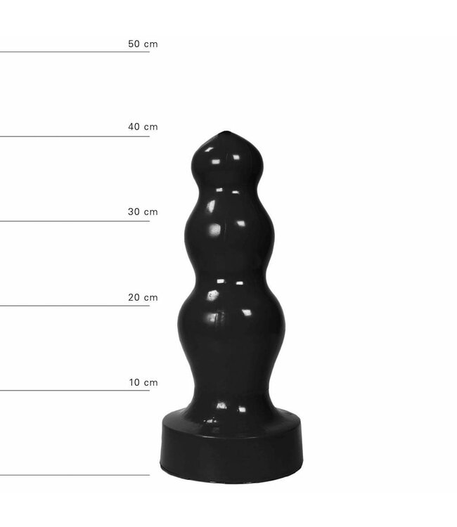 All Black Giant Triple Buttplug 38 cm Met Variabele Diameter In Zwart, Rood, Blauw