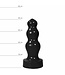 All Black Giant Triple Buttplug 38 cm Met Variabele Diameter In Zwart, Rood, Blauw