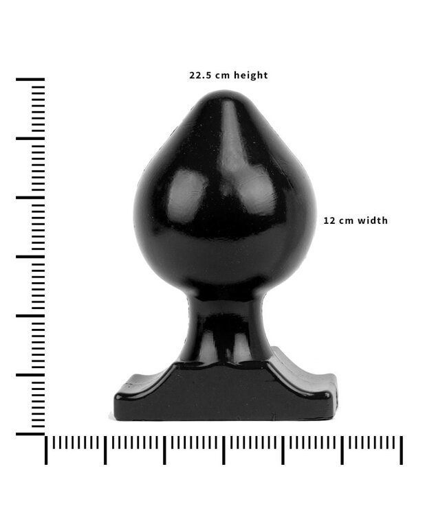 All Black Soft Black Butt Plug 22.5cm x 12cm - Comfortable & Discreet