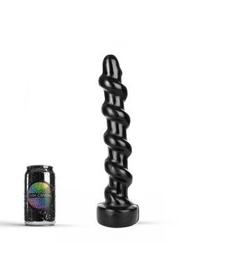 Dark Crystal 33 cm Black Giant Anal Dildo - Flexible Dark Crystal Vinyl, Waterproof