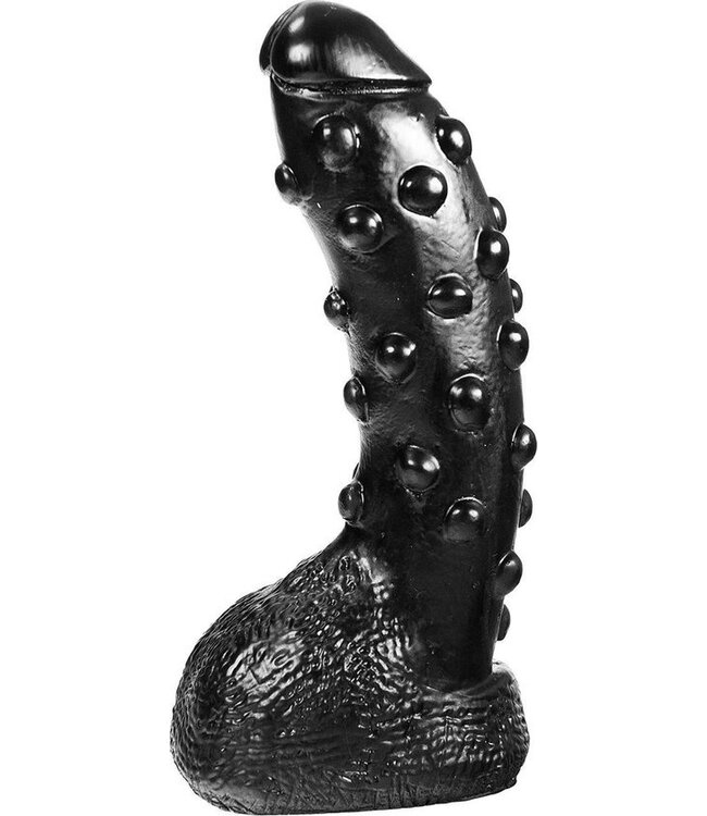 Dark Crystal Schwarzer Dildo 22,5 cm aus Dark Crystal – Noppen, flexibel & wasserdicht