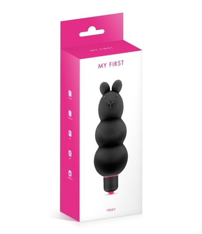 My First Eco Siliconen Teddy Vibrator Met 7 Trillingsmodi En Verwijderbare Huls