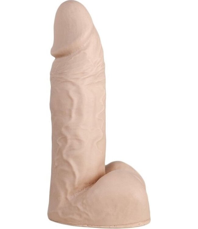 515 Line Realistische Dildo 16 cm Ftalatenvrij Vlees/Zwart Met Scrotum 100% PVC