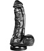 515 Line PVC Dildo Met Sterke Zuignap 18 cm | Vlees & Zwart, Ftalaatvrij Veilig