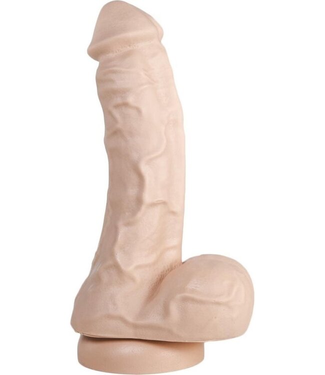 515 Line PVC Dildo Met Sterke Zuignap 18 cm | Vlees & Zwart, Ftalaatvrij Veilig