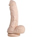 515 Line PVC Dildo Met Sterke Zuignap 18 cm | Vlees & Zwart, Ftalaatvrij Veilig
