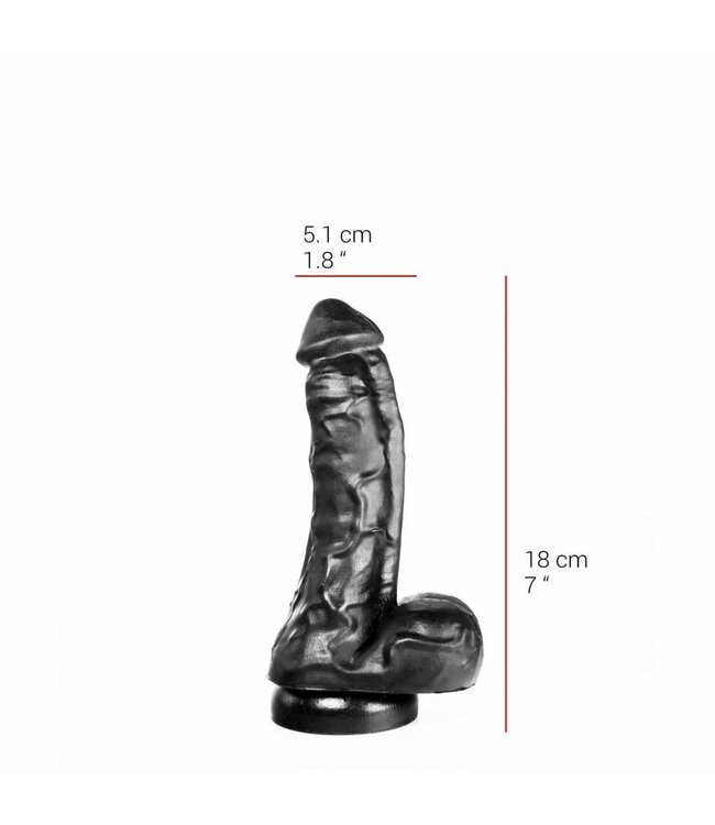 515 Line PVC Dildo Met Sterke Zuignap 18 cm | Vlees & Zwart, Ftalaatvrij Veilig