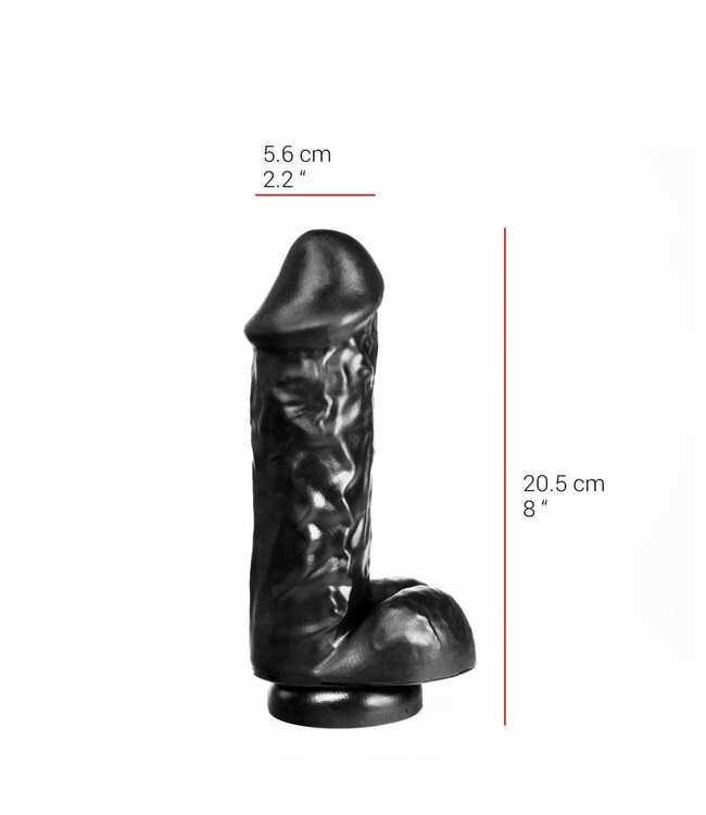 515 Line Robuster Dildo 20,5 cm mit Saugnapf in Hautfarbe & Schwarz – PVC, phthalatfrei