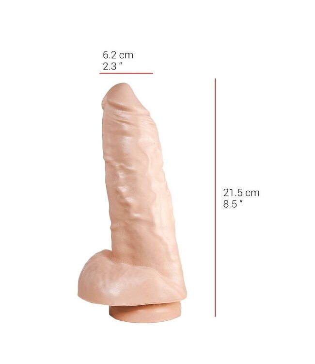 515 Line Dildo Met Zuignap 21,5 cm – Latexvrij, Vlees Of Zwart, 515 Line