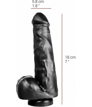 515 Line 18 cm Suction Cup Dildo - Flesh & Black, Safe PVC, Easy Clean