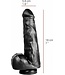 515 Line 18 cm Suction Cup Dildo - Flesh & Black, Safe PVC, Easy Clean