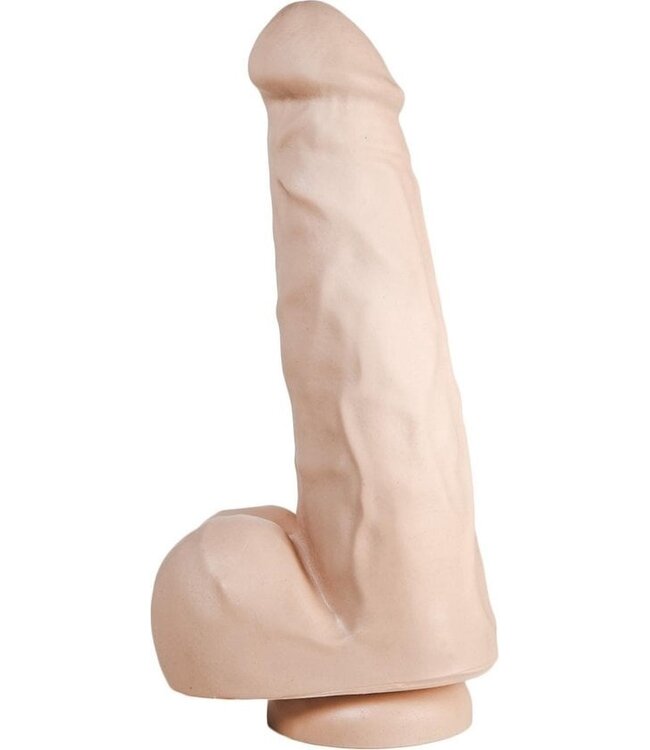 515 Line Dildo 18 cm Zuignap Vlees & Zwart | Veilig PVC Ftalatenvrij Europa