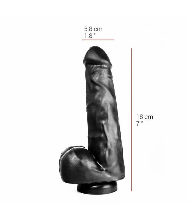 515 Line Dildo 18 cm Zuignap Vlees & Zwart | Veilig PVC Ftalatenvrij Europa