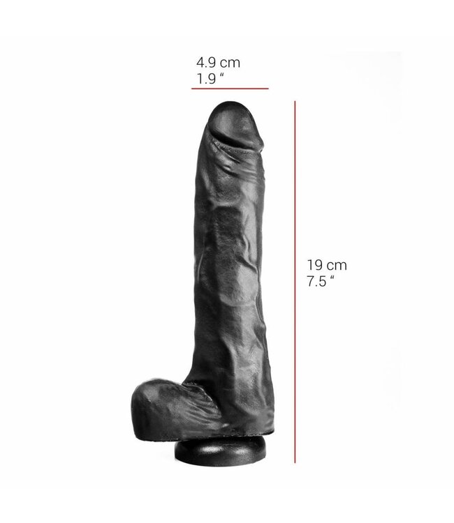 515 Line 19 cm Suction Cup Dildo - Flesh & Black, PVC, Safe & Easy to Clean