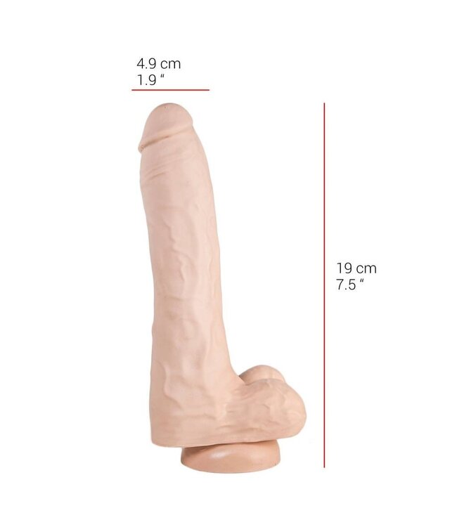 515 Line Dildo 19 cm mit starkem Saugnapf – Hautfarben & Schwarz, sicher & geruchsneutral
