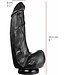 515 Line Dildo 20,5 cm Met Zuignap Voor Glad Oppervlak – Zwart & Vleeskleur