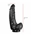 515 Line Dildo 20,5 cm Met Zuignap Voor Glad Oppervlak – Zwart & Vleeskleur