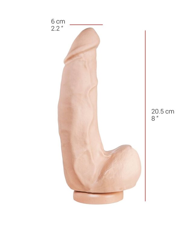 515 Line Hochwertiger Dildo mit Saugnapf – 20,5 cm in Schwarz und Hautfarbe