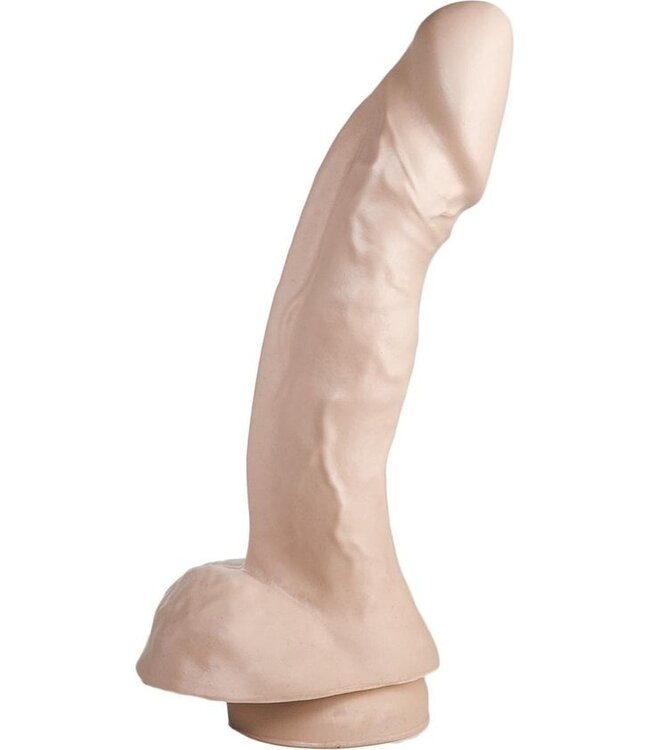 515 Line 21.5 cm PVC Dildo with Suction Cup - Flesh & Black, Safe & Odourless