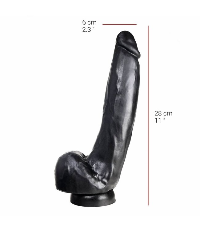 515 Line 28 cm Dildo with Suction Cup - Flesh & Black, Safe & Odourless