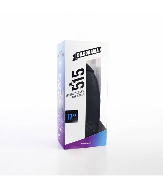 515 Line Handsfree Dildo 28 cm Met Zuignap, Ftalaatvrij PVC, Vlees & Zwart