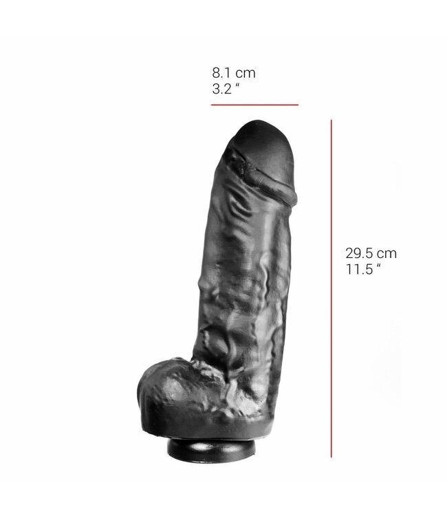 515 Line 29.5 cm Suction Cup Dildo - Flesh & Black, Phthalate-Free, PVC
