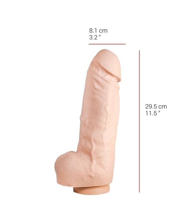 515 Line Realistische Dildo 29,5 cm Met Sterke Zuignap In Vlees Of Zwart PVC