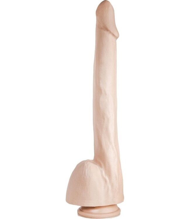 515 Line 32 cm PVC Dildo with Suction Cup - Flesh & Black, Safe & Easy to Clean