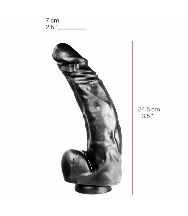 515 Line Langer Dildo 34,5 cm mit Saugnapf – Hautfarben & Schwarz, 100% PVC