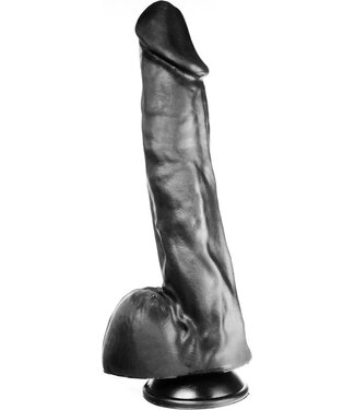 515 Line Dildo Met Zuignap 33 cm Lengte 7,1 cm Diameter Vlees En Zwart PVC