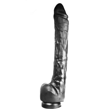 515 Line Dildo 37 cm Met Zuignap PVC Veilig Ftalaten Latexvrij Vlees Zwart