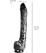 515 Line Dildo 37 cm Met Zuignap PVC Veilig Ftalaten Latexvrij Vlees Zwart