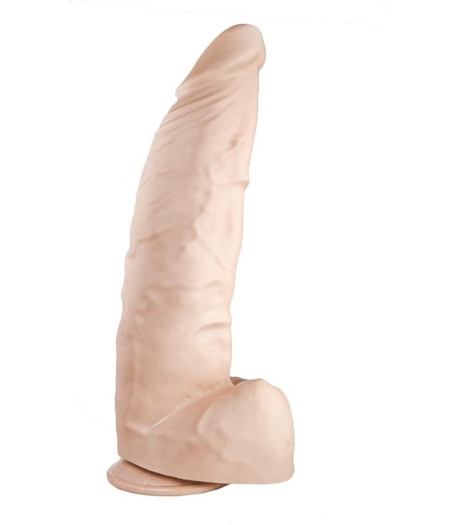 515 Line Dildo 38 cm Met Zuignap, 9 cm Diameter, Vlees of Zwart, PVC Veilig