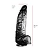 515 Line 38 cm Dildo with Suction Cup - Flesh & Black, Safe PVC, Easy Clean