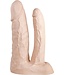 515 Line Doppeldildo in Haut und Schwarz - 18 & 13 cm, sicher und langlebig