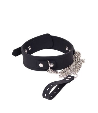 KIOTOS X Kiotos Deluxe Silicone Collar with Silver Chain - Luxury Bondage Gear
