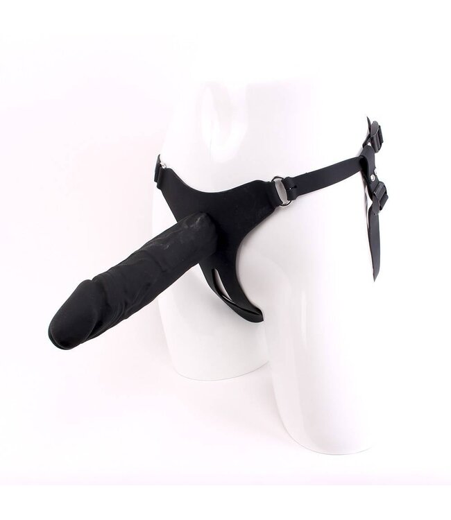 KIOTOS X Siliconen Realistische Big Black Strap-On Voorbinder Met Verstelbare Slip S-XXL