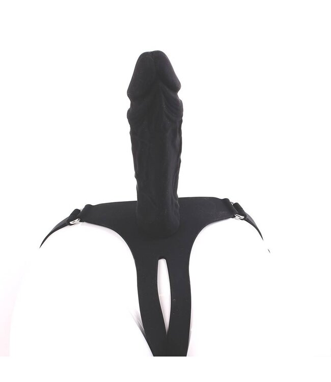 KIOTOS X Siliconen Realistische Big Black Strap-On Voorbinder Met Verstelbare Slip S-XXL