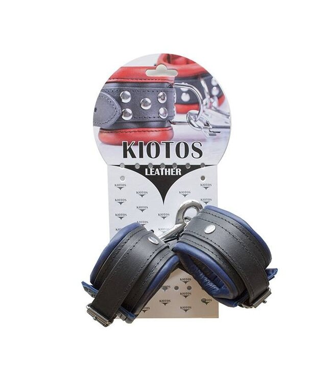 Kiotos Leather Kiotos Leather Blauwe 5 cm Leren Enkelboeien Met Studs En D-Ring