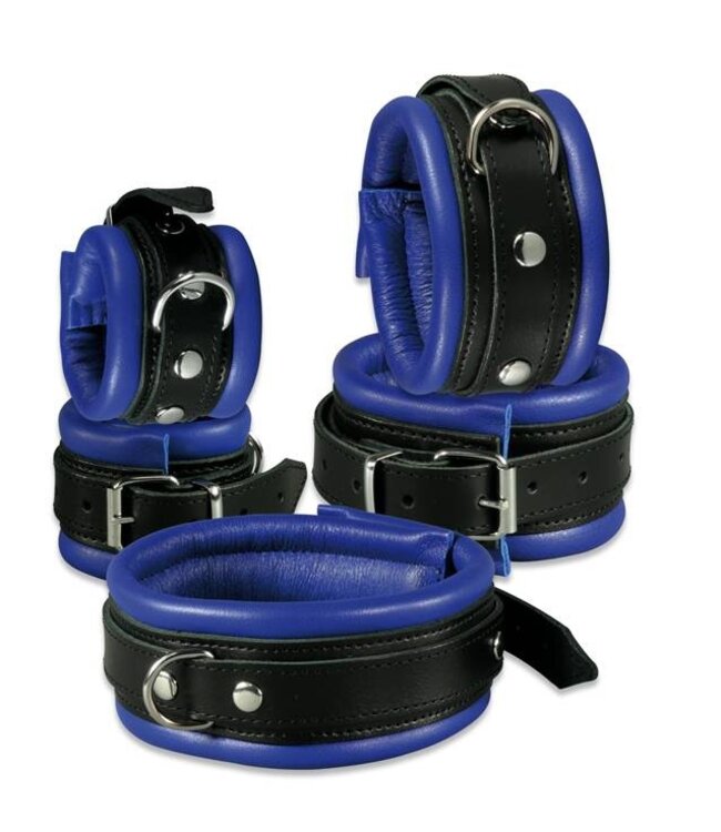 Kiotos Leather Kiotos Fußfesseln 5 cm in Blau | Hochwertiges Leder & Vielseitiges Design