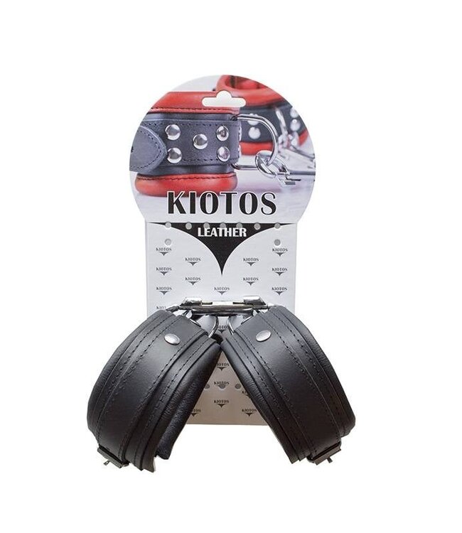Kiotos Leather Kiotos Fußfesseln 5 cm aus Leder – Unisex mit D-Ring in Schwarz