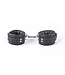 Kiotos Leather Zwarte Enkelboeien 7 cm Met Dubbele Zilveren Studs En Extra D-Ringen