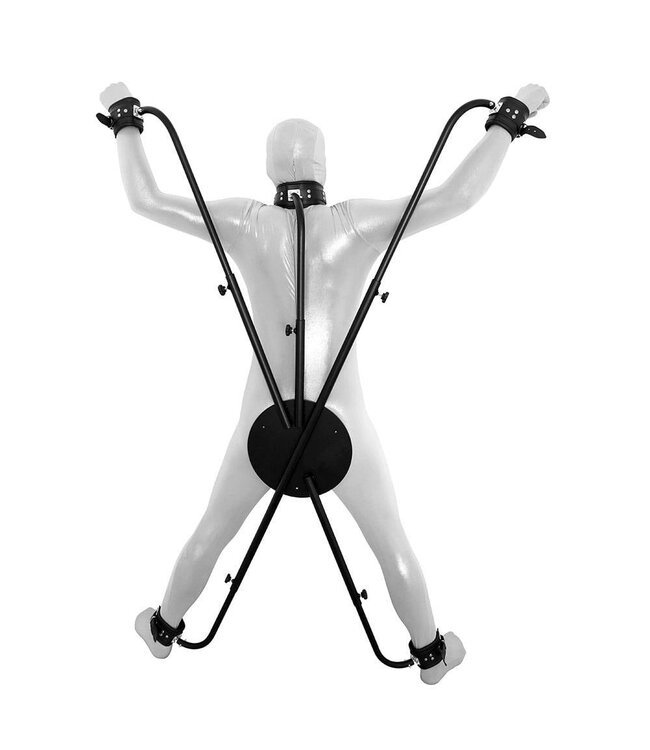 Kiotos Deluxe Rotatable St. Andrew's Cross with Leather Cuffs & Storage Bag - Portable Fun