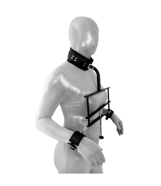 Kiotos Deluxe Sturdy Adjustable Chest Pillory with Collar & Removable Handcuffs