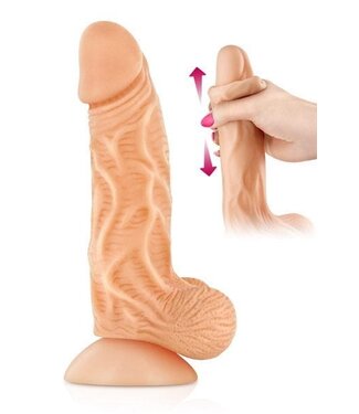 Real Body Real Body Flexibele Dildo Met Bewegende Voorhuid En Zuignap 18,5 cm