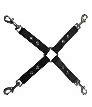 Kiotos Leather Kiotos Europa Leer Hogtie Met Zilveren Studs Voor Bondage Veiligheid