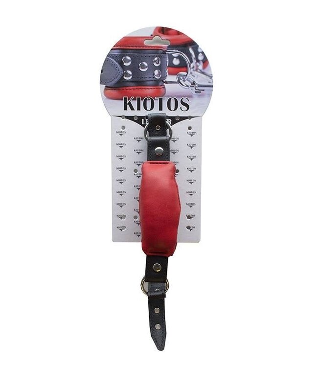 Kiotos Leather Kiotos Leather Verstelbare Leer Mondknevel Met O-Ringen Rood 11 cm