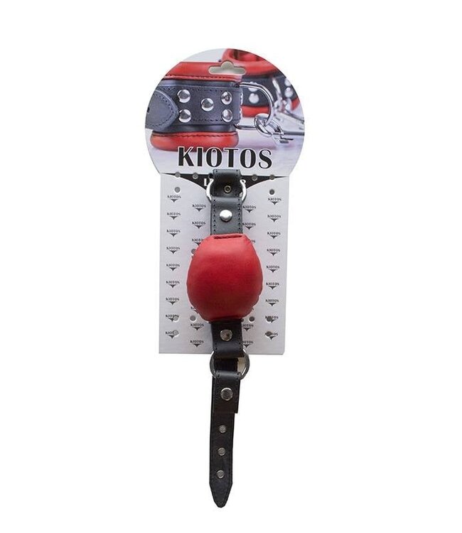 Kiotos Leather Soft Leather Silence Gag with O-Rings - Adjustable Bondage Mouthpiece