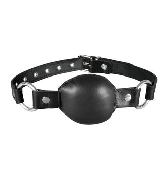 Kiotos Leather Zelle Silence Gag Schwarz – Hochwertiges Leder-Mundstück mit O-Ringen