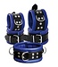 Kiotos Leather Kiotos Leren Halsband 45 cm Blauw Met Studs, D-Ring En Verstelbare Sluiting
